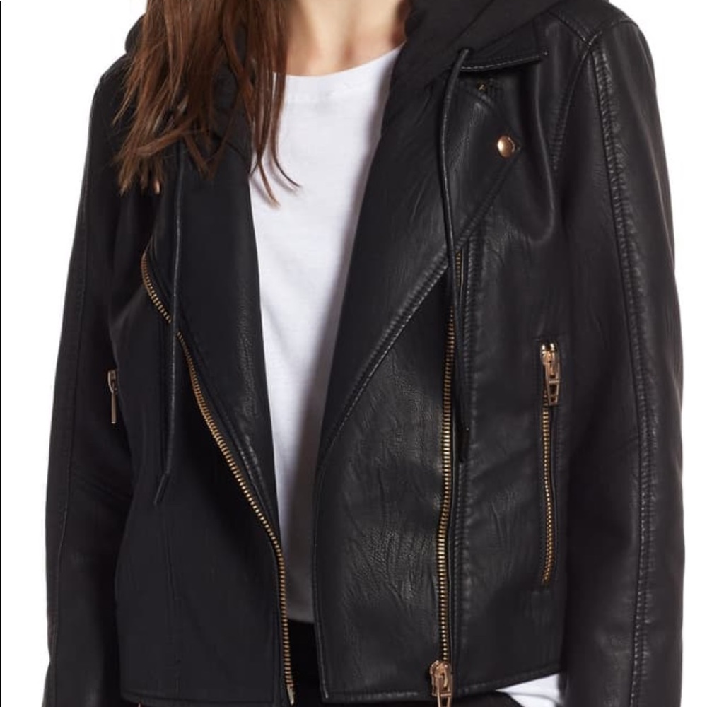 Blank NYC Moto jacket with hood